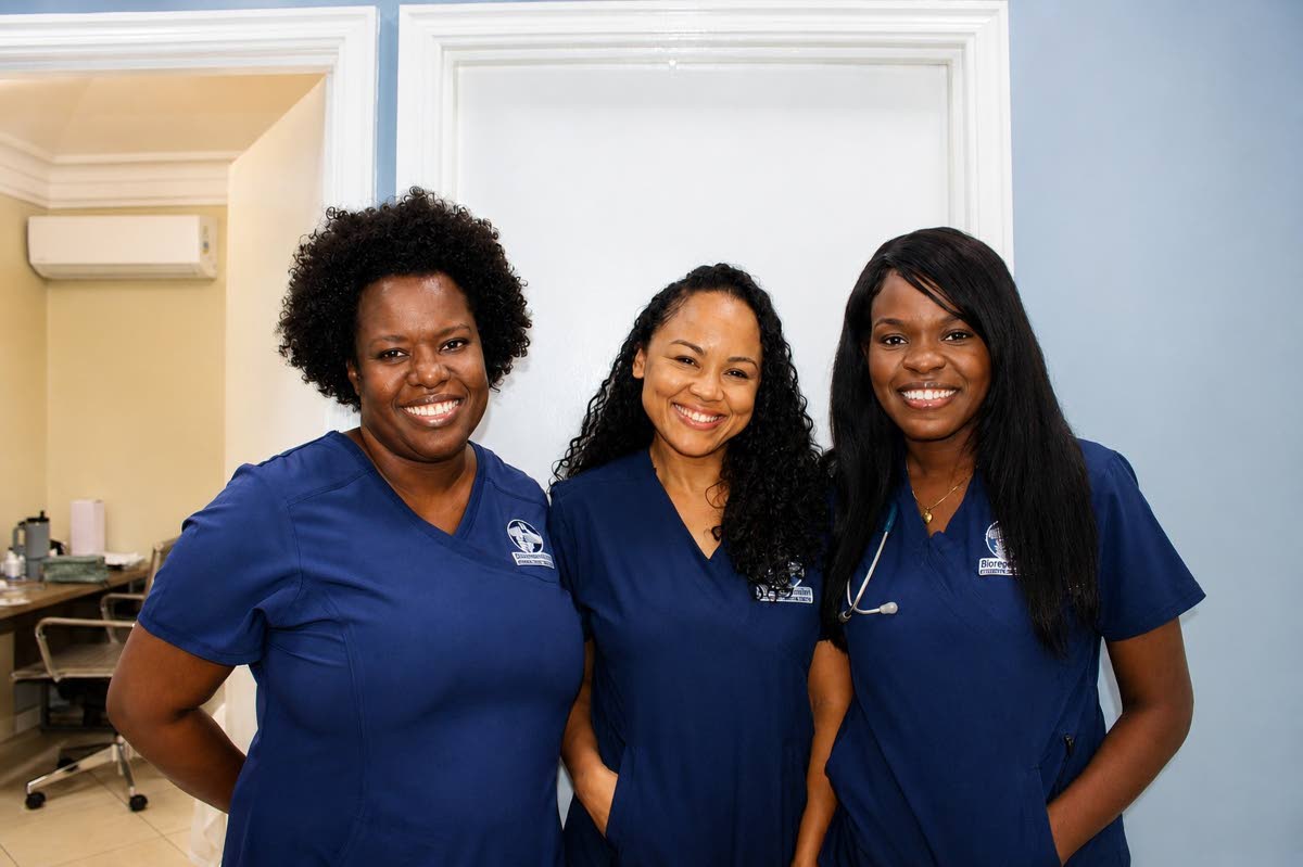 Members of the Bioregeneration Integrated Medical Centre team (from left); Dr Janice Simmonds-Fisher, 
Dr Kimberli Dowding, Dr Sherri-Ann Jackson.