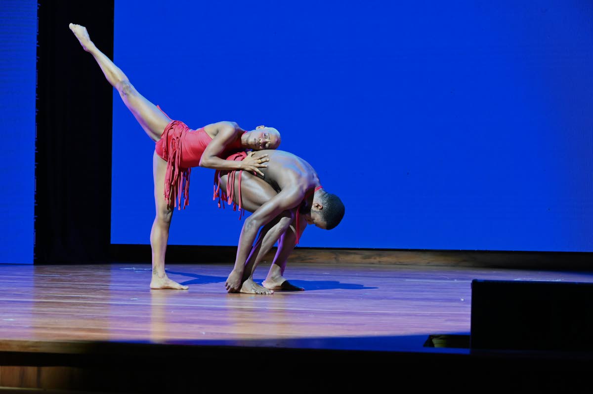 Naala Nesbeth and Shavaughn Byndloss perform in ‘Unscathed’, choreographed by Troy Powell in 2015.