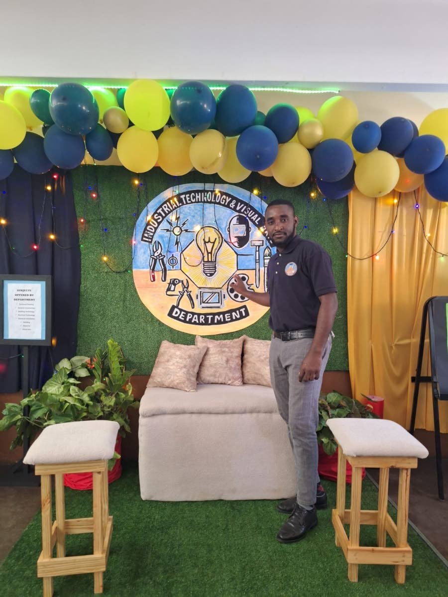 Winston Jones High School teacher Kemoy Blake got 100 per cent passes in building technology and technical drawing in this year’s CSEC exams.