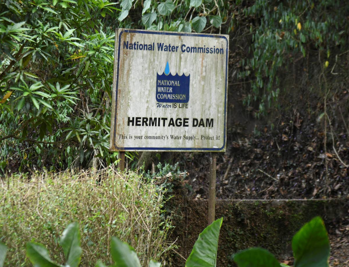 The Hermitage Dam in St Andrew on Augutst 24. On Monday, the dam stood at 31.4 per cent of capacity.