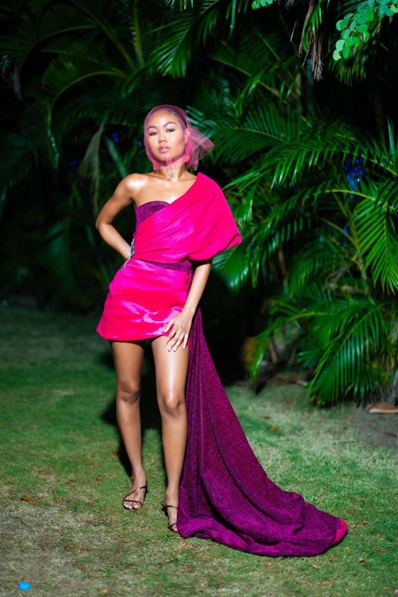 Tiffany Wong’s dual-toned red carpet look screams luxury. 