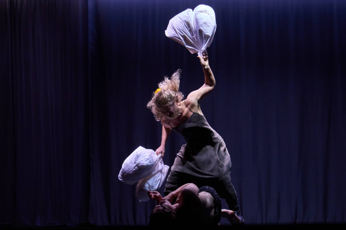 Ukrainian actress Daryna Leheida, who plays Penelope, performs during the final rehearsal of ‘Odyssey. Maeotis’. 