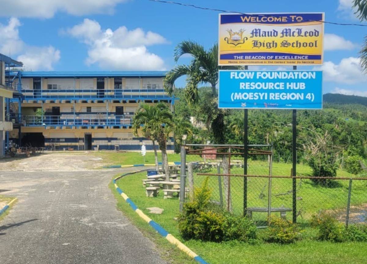The entrance to Maud Mcleod High in Westmoreland.