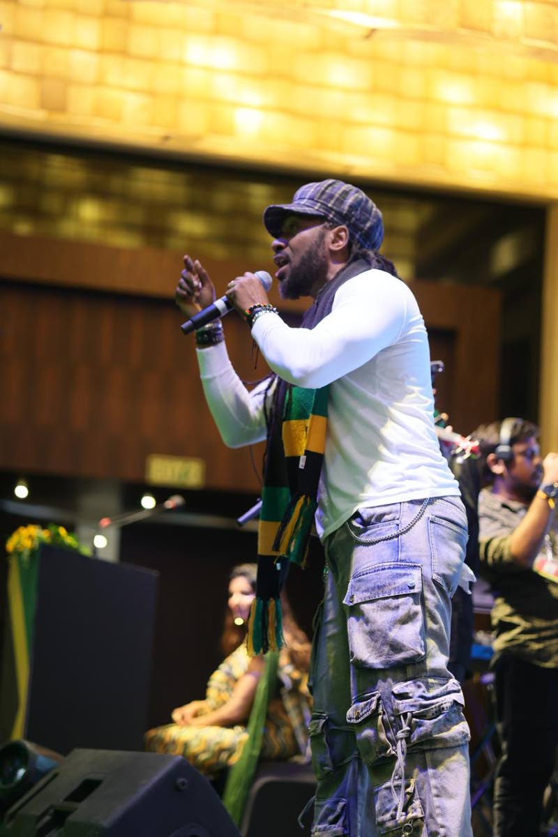Singer Hezron performs at Jamaica’s Independence celebration in New Delhi, India, recently.