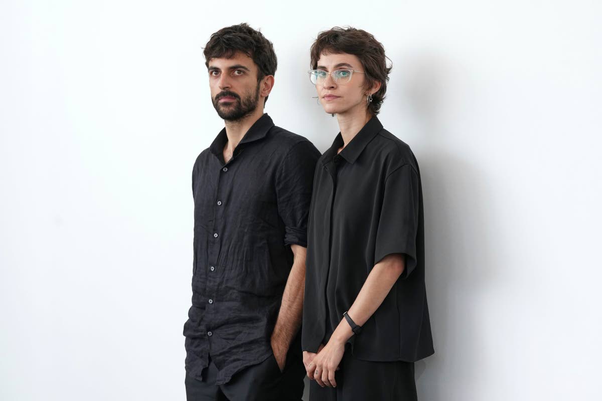 AP 
Directors Yuval Abraham (left) and Rachel Szor pose for photographers at the photo call for the film ‘Naza’ during the 83rd edition of the Venice Film Festival in Venice, Italy, on Thursday.