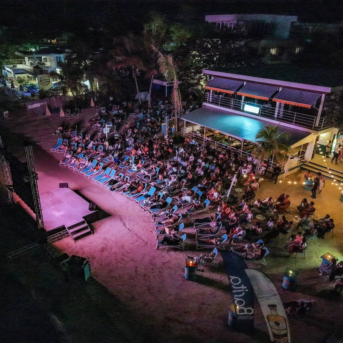 Attendees take in a film — beachfront, of course — at the 2025 iteration of the then Skylark Film Festival.
