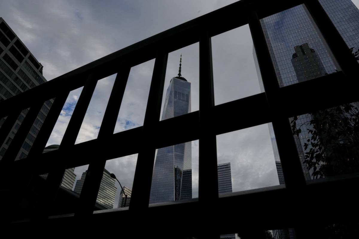 The memorial is seen on the 25th anniversary of the September 11, 2001, terrorist attacks, on Friday, September 11, 2026, in New York. 