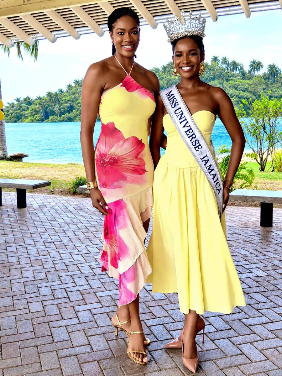 Portland’s Parish Director Shanique Rogers (left) and Miss Universe Jamaica Celene Hall.