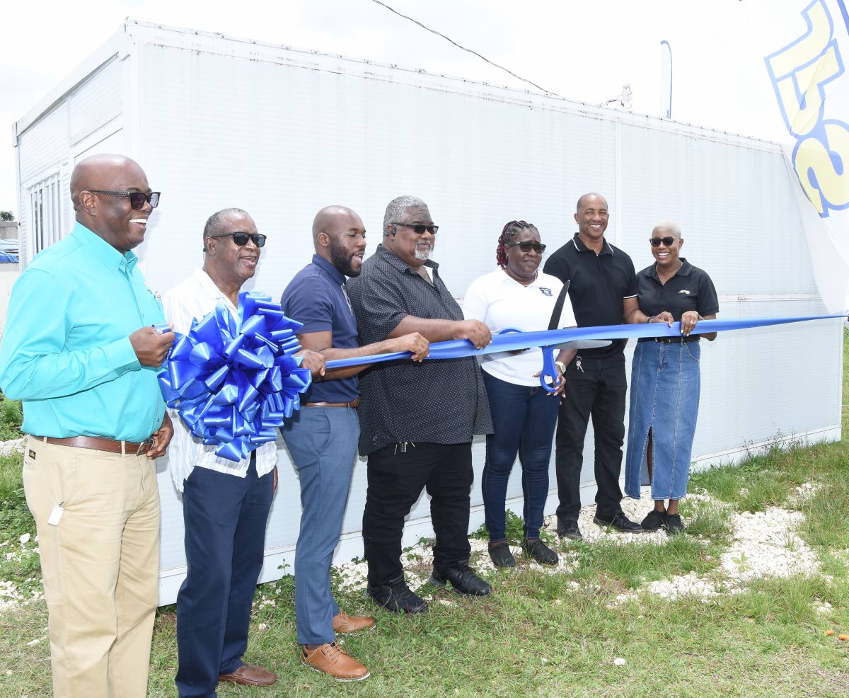 From left: Phillip Whittingham, JPS director of generation asset management; Vernon Lawrence, project lead, Hermit Foundation; Sameer Simms, JPS vice-president of generation; Jerome Bacchas, councillor for the Darliston Division in Eastern Westmoreland; Mi