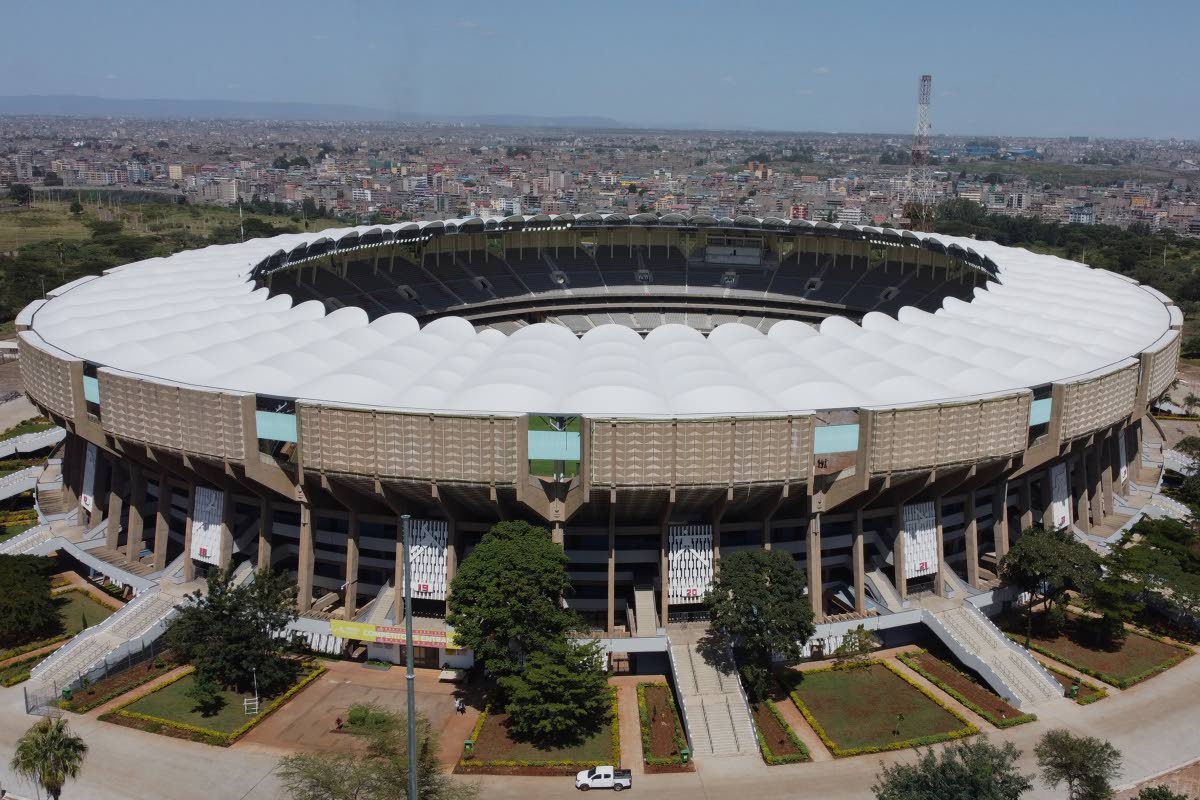 The Moi International Sports Centre in Kasarani, which has a seating capacity reduced to around 48,000 following major renovations, in Nairobi, Kenya, Friday, Oct. 10, 2025. (AP Photo)