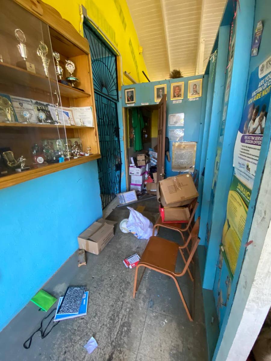 A section of the Bickersteth Primary and Infant School in St James, which was vandalised by thieves during a break-in at the institution on Wednesday night.