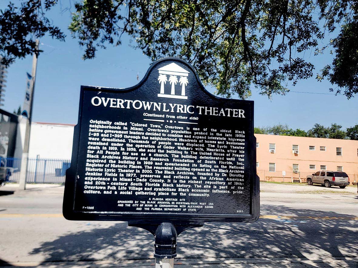 The Black Archives Historic Lyric Theater in Miami’s Overtown, an iconic venue that has long served as a cornerstone of the city’s Black cultural and entertainment history.