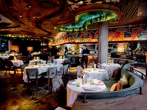 Lush greenery and Latin American-inspired décor define Amazónico Miami, a popular dining destination in Brickell.