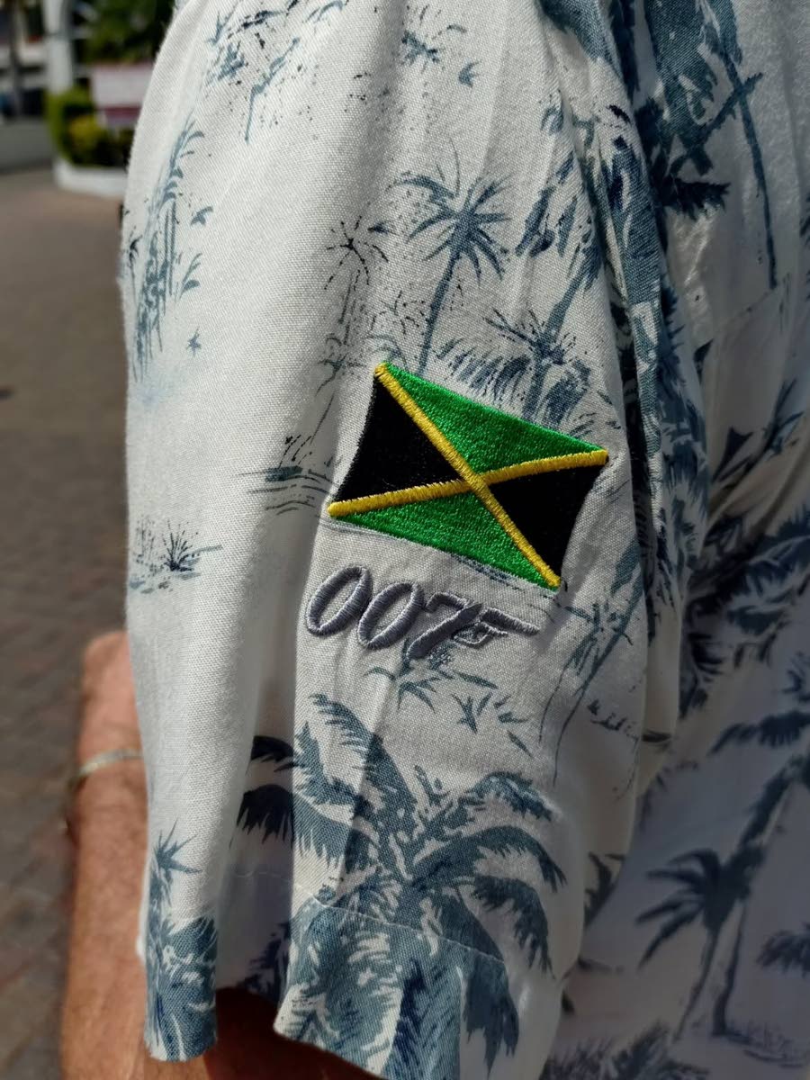 Jeremy Francis shows details of his 007 shirt.