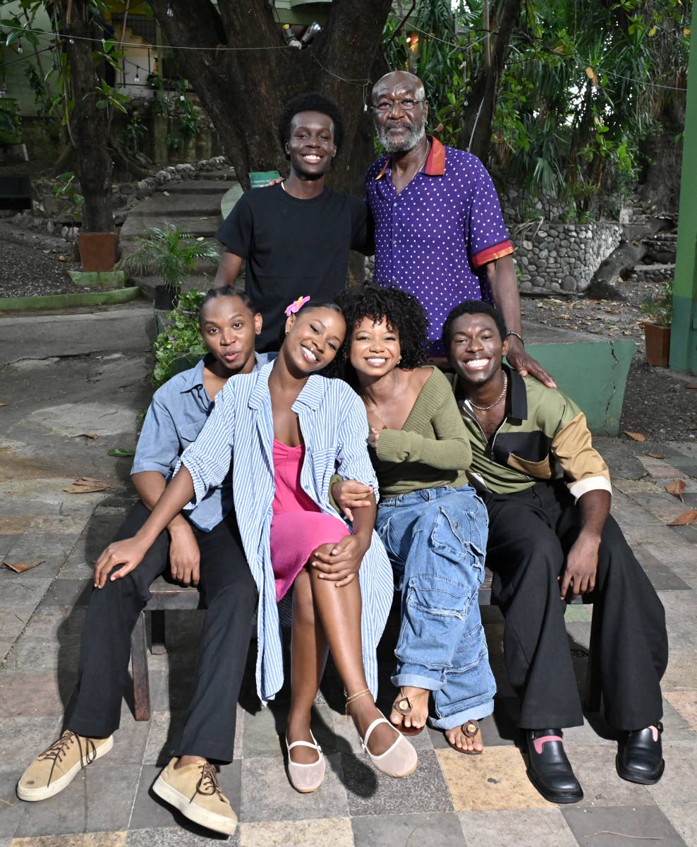 Delroy Lindo (standing, right), actor, producer and director of ‘Jabari’s People’, and his lead star Seyi Andes-Pelumi (standing, left) joined fellow cast members (seated, from left) Rolando Alberts, Shernet Swearine, Zoe Daniele ChingSang and Sule T