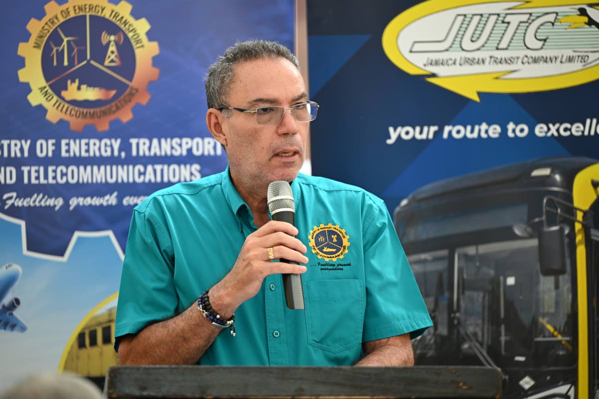 Minister of Energy, Transport and Telecommunications, Daryl Vaz, speaking at the official launch of Route 710, the newest service of the Jamaica Urban Transit Company (JUTC), in Port Antonio, Portland, on September 23.