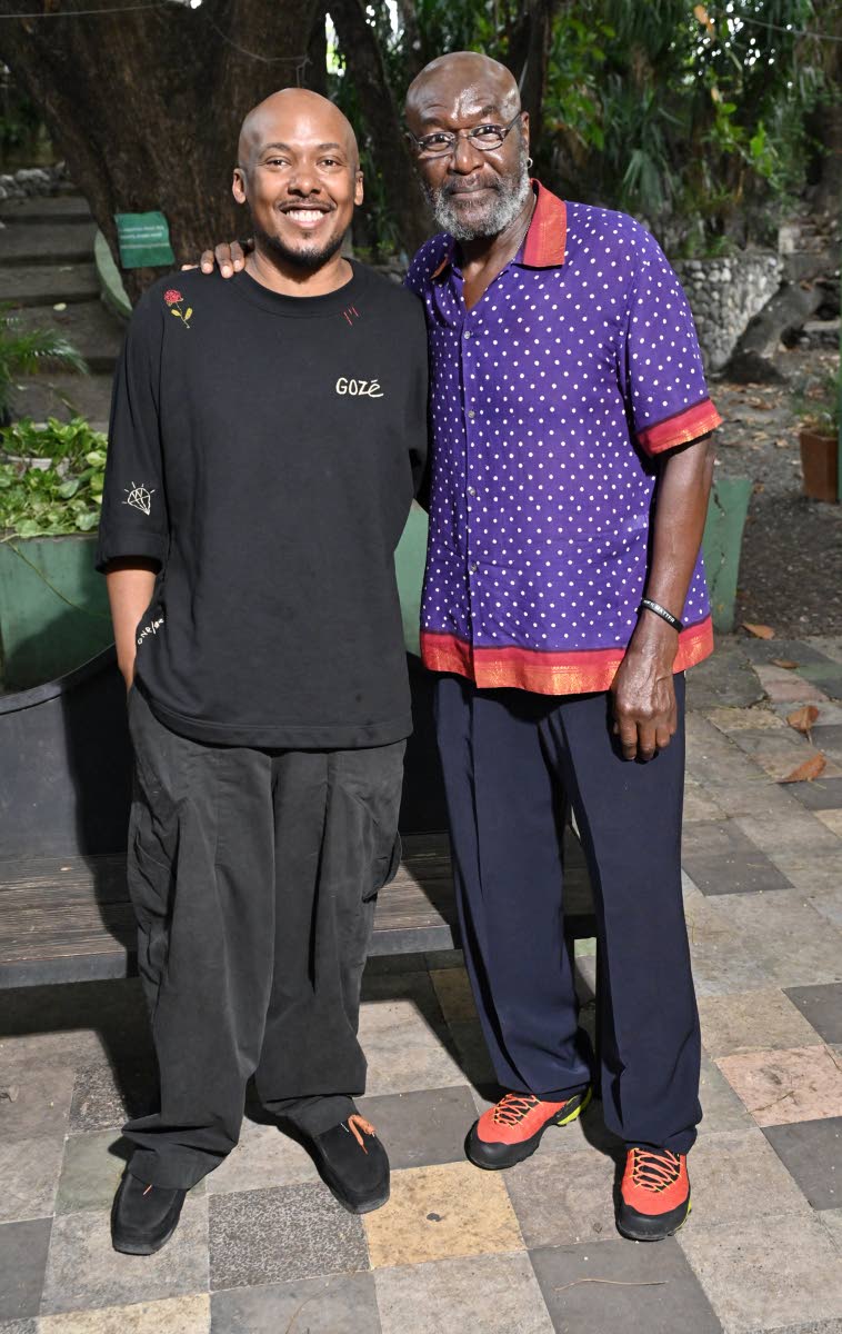 Post-’Sunday Gleaner’ interview, Lindo (right) poses with Robert Maylor, one of the producers of ‘Jabari’s People’.  Maylor produced director Storm Saulter’s 2018 film, ‘Sprinter’.