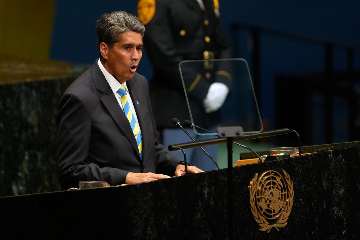 
Palau’s President Surangel Whipps Jr speaks during the 81st session of the United Nations General Assembly at United Nations headquarters on Wednesday.