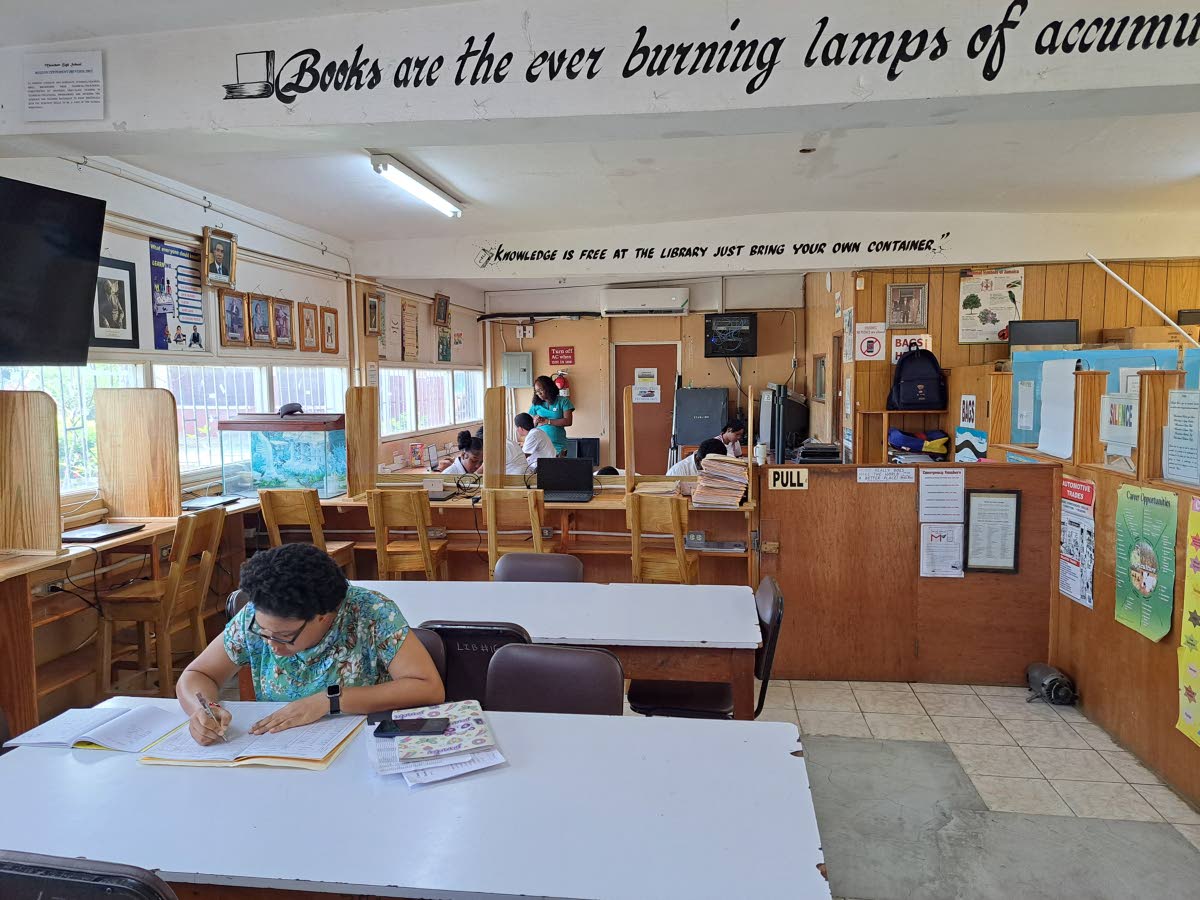 A section of the Muschett High School’s Millicent Gray Library in Wakefield, Trelawny.
