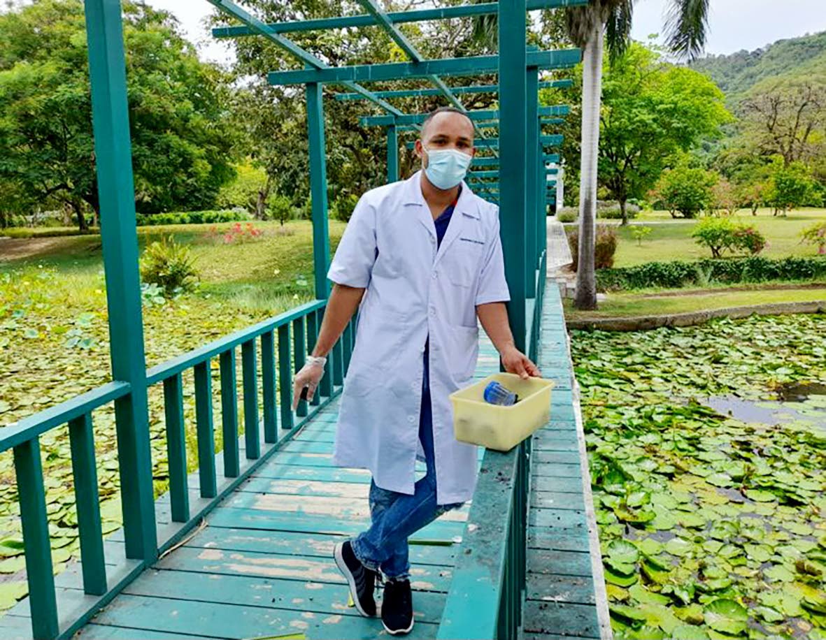  Dr Marco-Dean Brown conducts scientific research as part of his work in parasitology.
