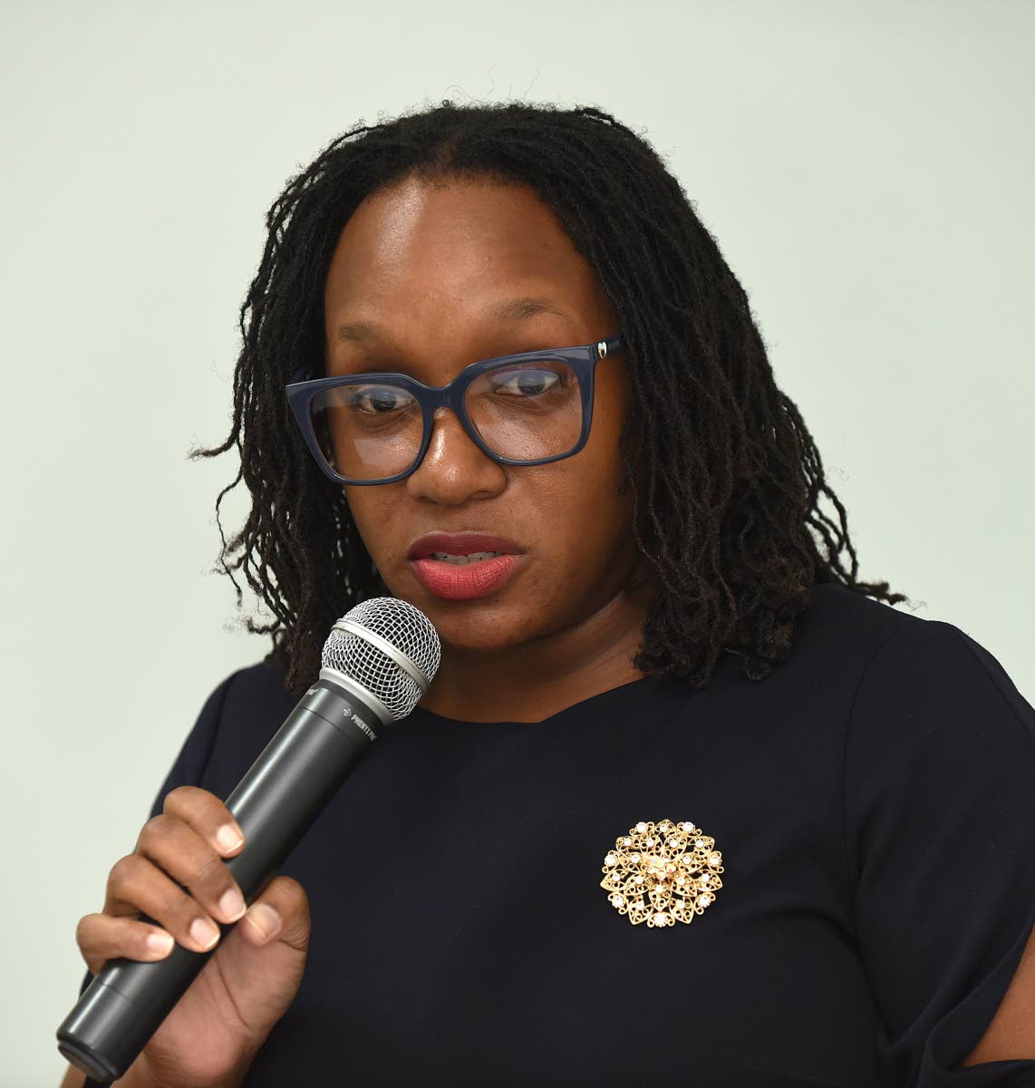 Dr. Jubilee Brown-Service, president of the Jamaica Medical Doctors Association, speaking during a press conference on Tuesday.
