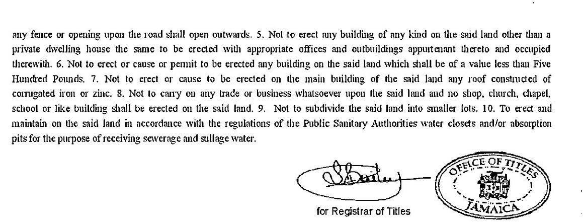 A section of the title for 21 Tucker Avenue.