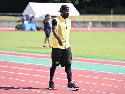 400m runner Rusheen McDonald on the training track  in Tokyo, Japan, on Thursday. 