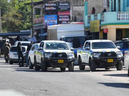 In this January photo, heavy presence of security forces is seen on Wellington Street in Spanish Town, after the fatal shooting of alleged don ‘Thickman’ during a police operation.