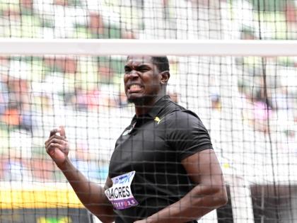 Fedrick Dacres at the Tokyo World Athletics Championships.