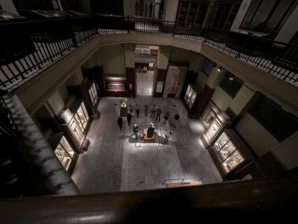 Tourists visit the Egyptian museum in Cairo, Egypt.