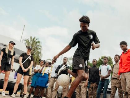 
National Football Freestyle Champion John Manradge.