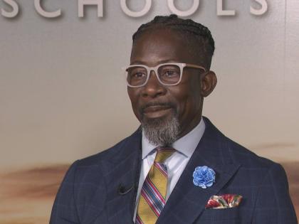 This photo provided by WOI Local 5 News in September 2025 shows Des Moines schools Superintendent Ian Roberts. (WOI Local 5 News via AP)