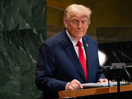 
President Donald Trump addresses the 80th session of the United Nations General Assembly at UN headquarters. 
