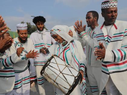 People attend the annual thanksgiving celebrations in Addis Ababa, Ethiopia.