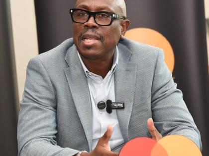 Dalton Fowles, country manager, Mastercard Jamaica, presents Mastercard’s new SME Digital Payment Study during a media roundtable discussion in the Blue Mountain Room of the AC Hotel in St Andrew yesterday. 
