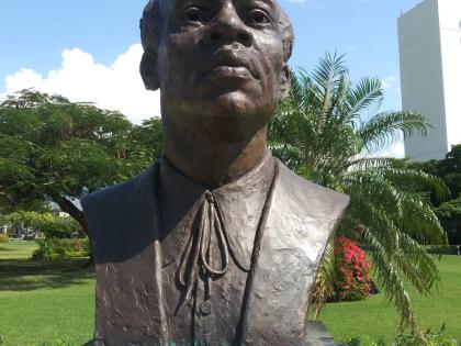 Basil Watson’s bronze bust of National Hero Samuel Sharpe mounted in 2018 in Emancipation Park, St Andrew, Jamaica.