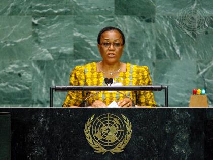Joy Uche Ogwu addresses the general debate of the 61st session of the General Assembly at UN Headquarters in New York in September 2006.