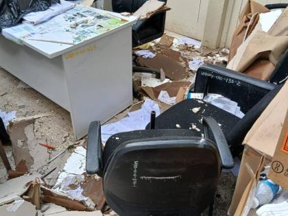 Hurricane Melissa damage to the Westmoreland Health Department.