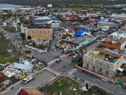 An aerial view of Falmouth, in the aftermath of Hurricane Melissa. 