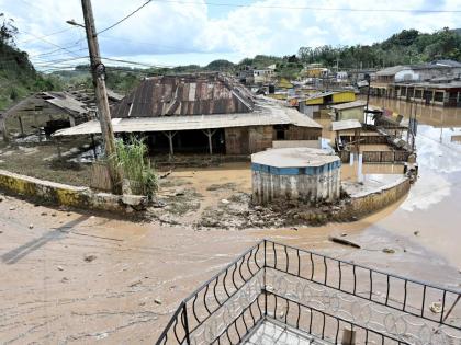 A flooded area of Cave Valley in St Ann, one of many areas damaged during Hurricane Melissa, which hit Jamaica on  October 28, 2025.