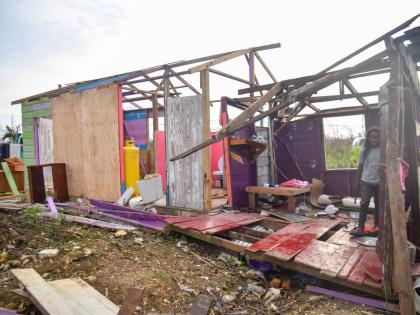 Mangled remains of a house in Westmoreland destroyed by Hurricane Melissa.