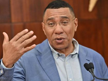 Prime Minister Dr Andrew Holness speaking at a press briefing at Jamaica House.