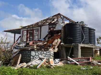 A house in Elderslie, St Elizabeth badly damaged by Hurricane Melissa.