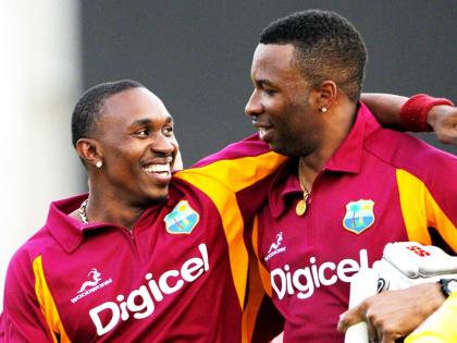Dwayne Bravo (left) and Kieron Pollard