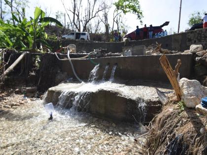 Hundreds of people have turned to bathing, washing and fetching water for domestic use from this Banana Spring roadside catchment in Cornwall Courts in Montego Bay, St James, since the passage of Hurricane Melissa.
