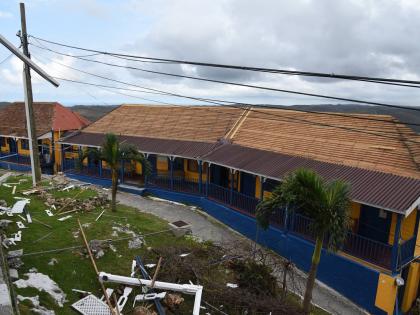 Roofs on several classrooms, the auditorium and administrative buildings at Westwood High School in Stewart Town, Trelawny, were severely damaged during the passage of Hurricane Melissa.