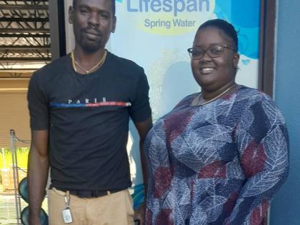 Lifespan Spring Water Sales Associate Kayla Scott and her colleague Nickolas Brown – a warehouse and inventory clerk.