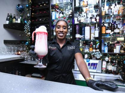 Mixologist Shaniqua Reece presents her unique yuletide creation: Mrs Claus.