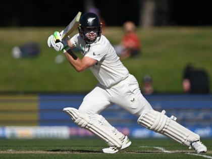 New Zealand’s Tom Latham bats against the West Indies in Christchurch, New Zealand, Thursday on December 4, 2025.