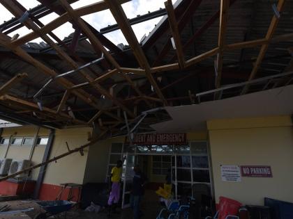 
The Accident and Emergency entrance of the Falmouth Hospital in Trelawny was extensively damaged during the passage of Hurricane Melissa.